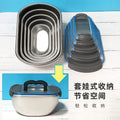 304 stainless steel airtight kimchi container - oval kitchen refrigerator organizer, food storage box, lunch box