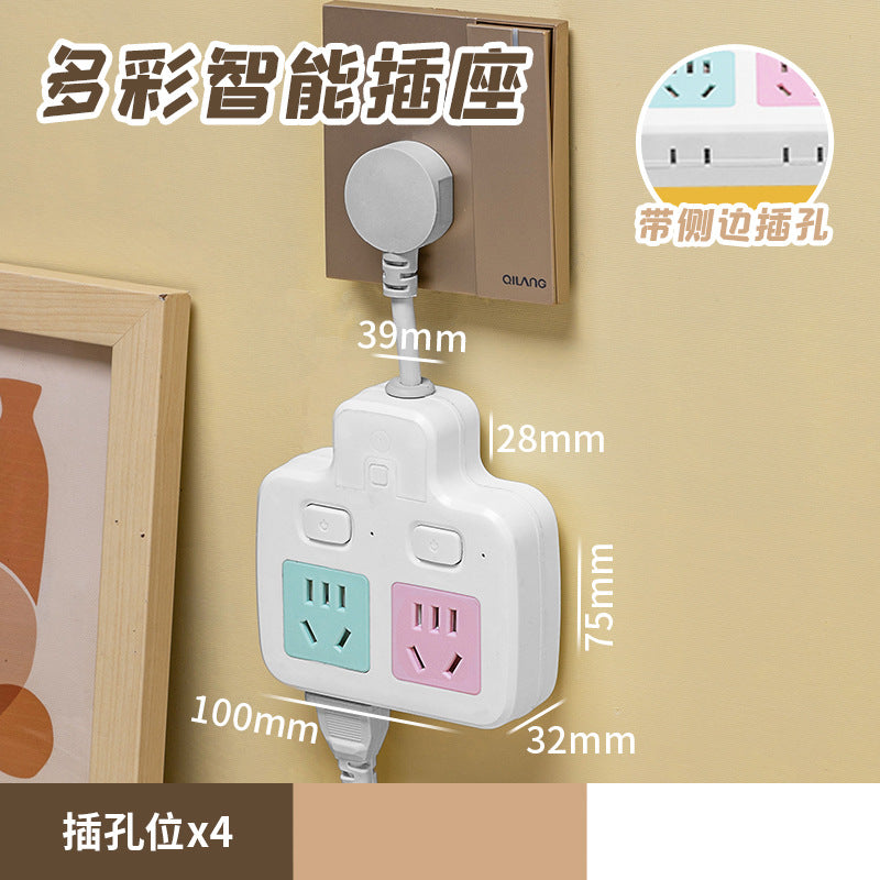 Colorful socket converter multi-function plug conversion for home with usb one to three multi-hole plug-in board