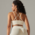 Amazon's new seamless knitted sexy back yoga wear breathable sweat-absorbent running fitness tops sports bra