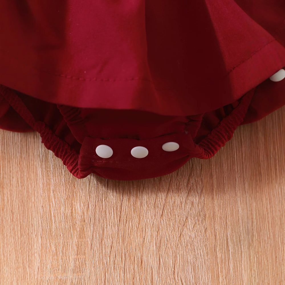fashion baby girl sweet style red heart print flutter sleeve top with bowknot tutu skirt and hair tie set