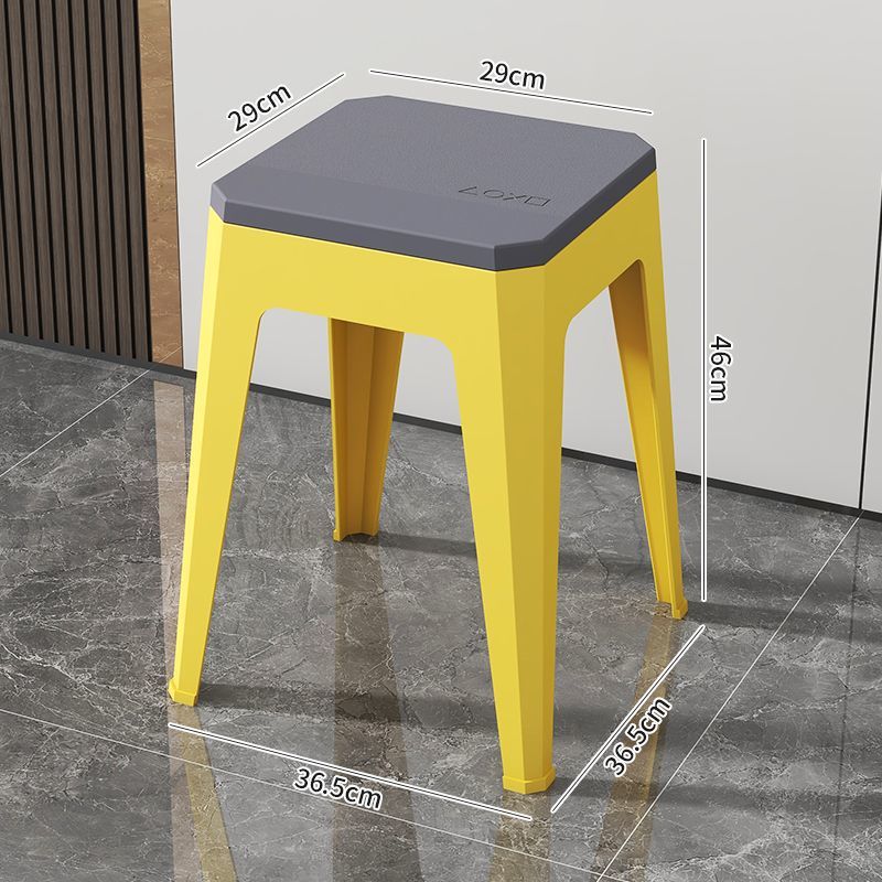 Popular new plastic stool, thickened and durable, square stool, minimalist design for home use, living room storage, shoe-changing stool, stackable for entryways