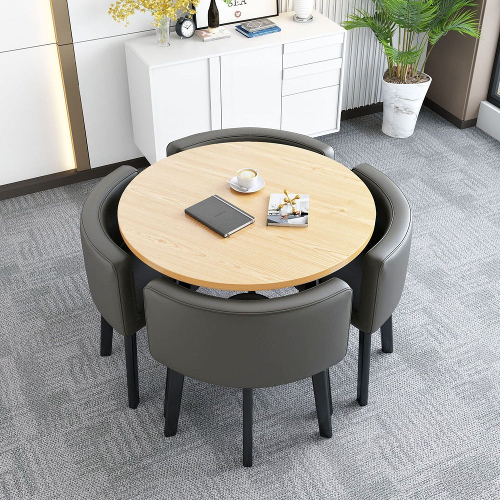 Collapsible dining table for home, small apartment, apartment, restaurant, shopfront negotiation table and chair set, reception round table