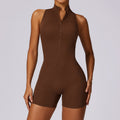 Spring high-intensity workout backless yoga bodysuit - zipper, barely-there feel, butt-lifting, tight-fitting gym suit for women 8594