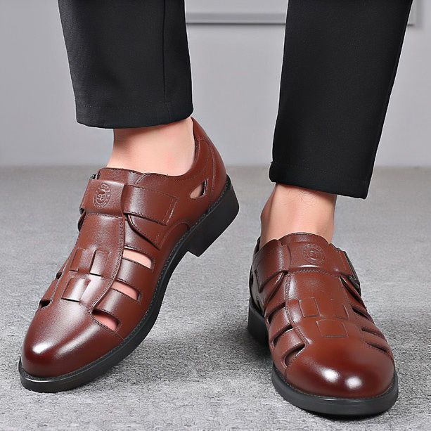 【military-grade leather shoes - premium quality】100% full grain cowhide leather, clearance sale! soft sole leather shoes for men, perfect for casual and business wear