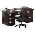 Computer desk set - modern minimalist home office desk and chair with drawer - single person office desk
