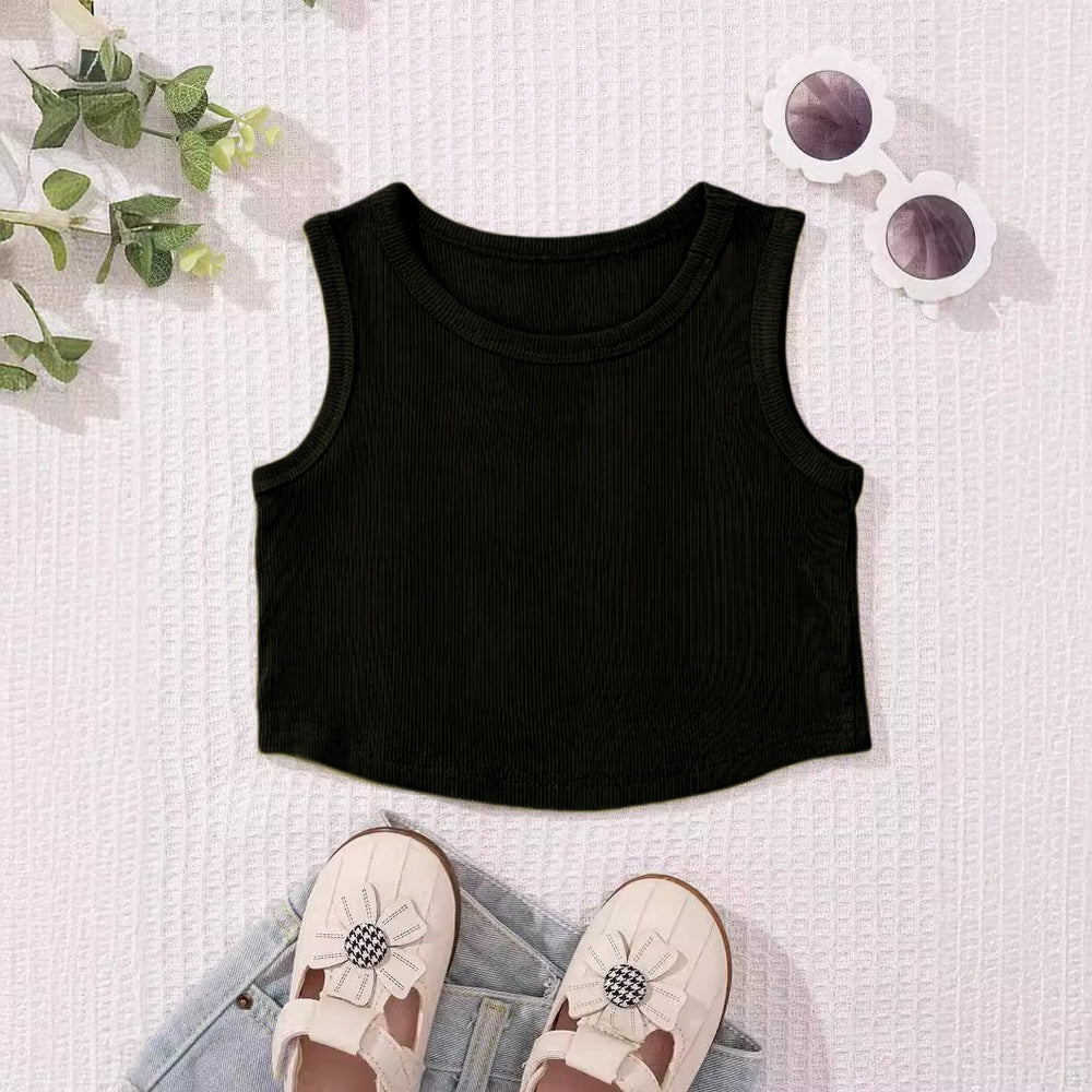 Children's summer tank top - stylish and cute girls' camisole - pink inner layer top for trendy infants and toddlers