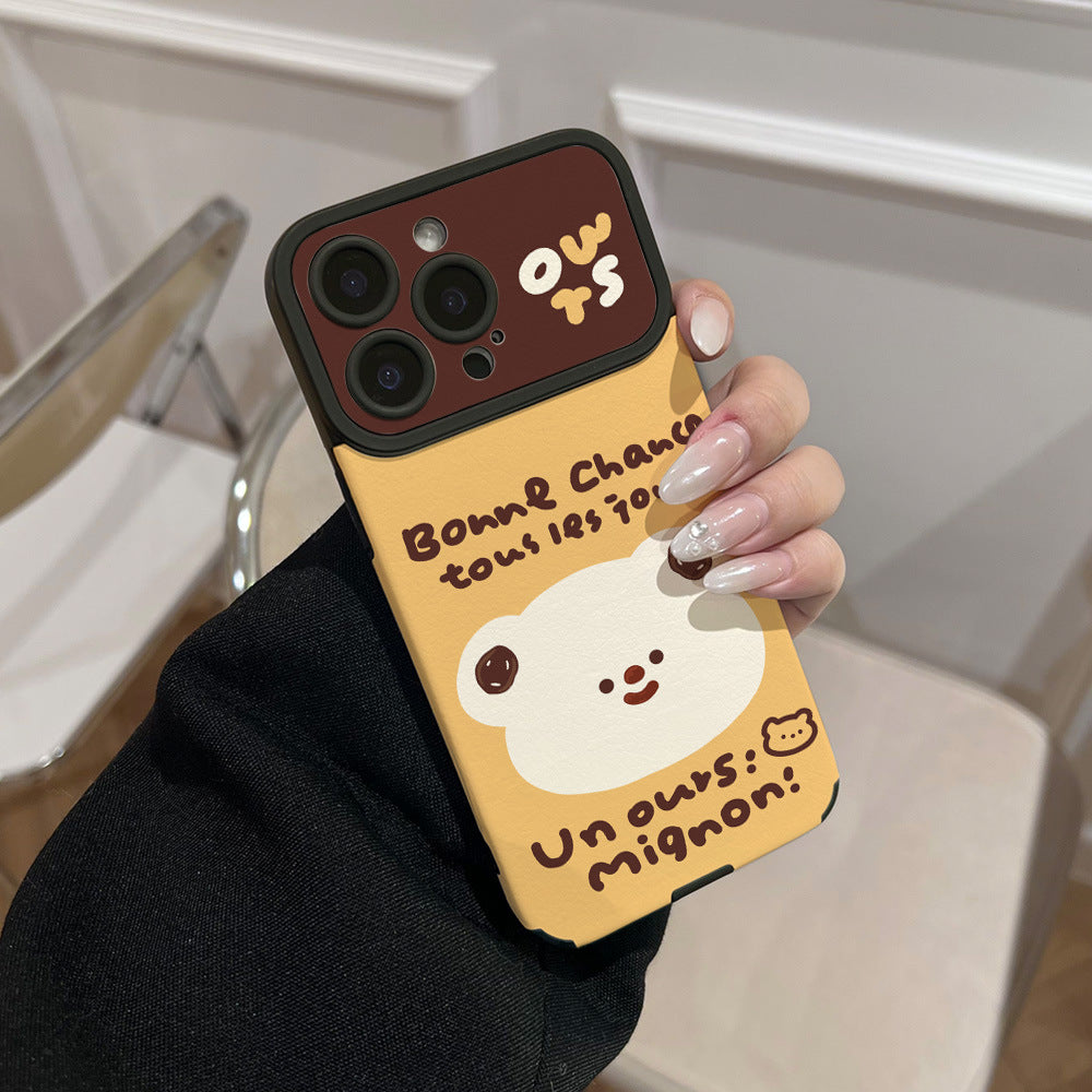 Cute custard bear phone case for iphone 17, iphone 16/15 - trendy, niche, and popular protective cover