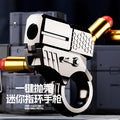 New arrival cross-border alloy adult creative trendy alloy finger gun can launch shell ejection soft bullet gun folding toy gun