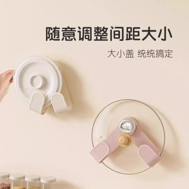 Simple cream suction cup rotating lid rack hook household non-punching rack kitchen spatula kitchen storage