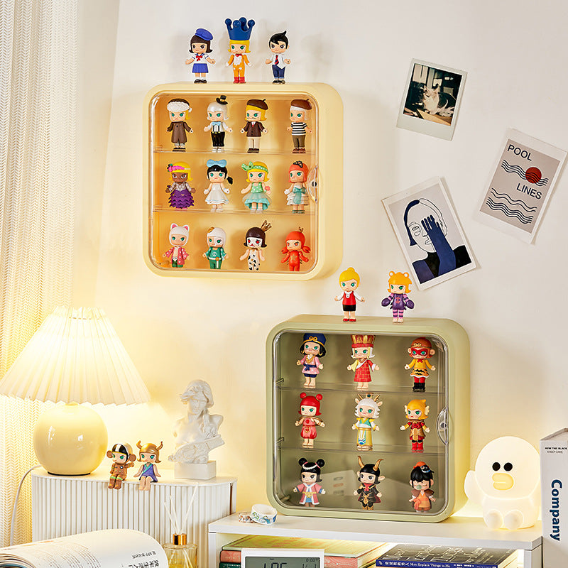 POP MART figure wall-mounted storage display cabinet blind box storage wall cabinet transparent dust-proof doll storage box