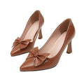European and american style brown pointed-toe stiletto heels - women's patent leather elegant pumps, fashionable work shoes, banquet dress shoes