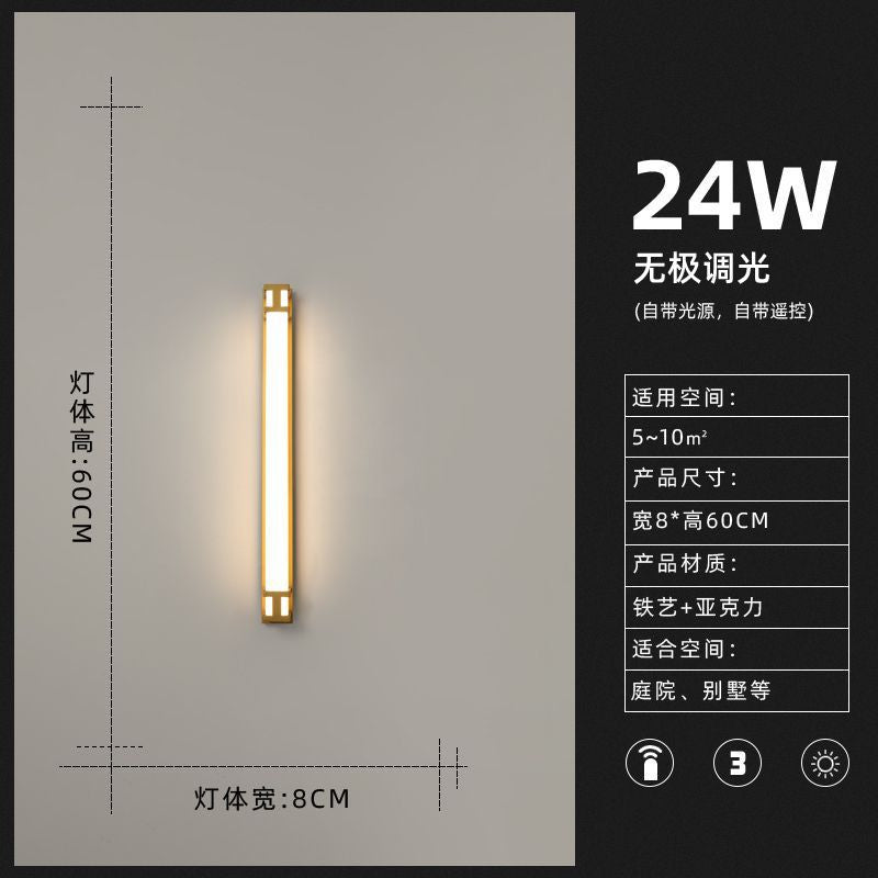 Outdoor linear wall light waterproof led minimalist villa gate pillar courtyard lamp modern minimalist luxury ultra-bright entrance light