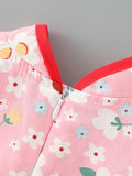 Pure cotton cheongsam-style ethnic girl's dress - short sleeve
