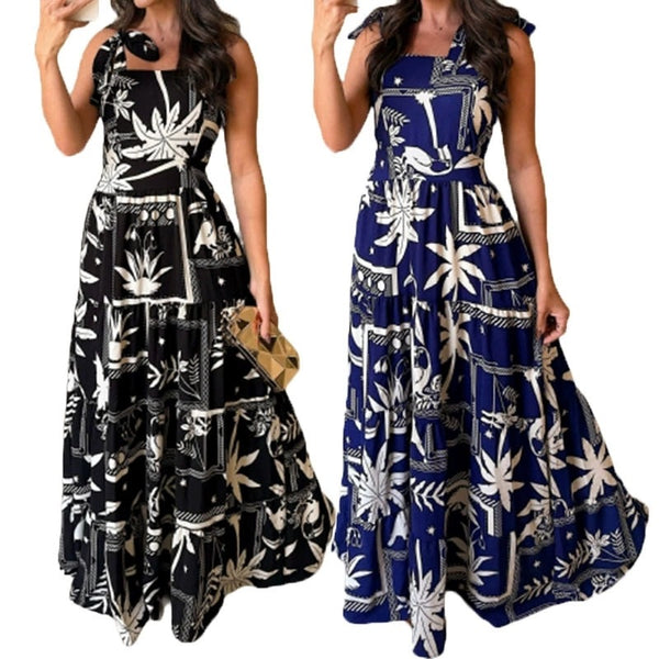, Europe, America, , fashionable and popular printing suspender, long women's clothing, dress 2 colors