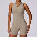 Spring high-intensity workout backless yoga bodysuit - zipper, barely-there feel, butt-lifting, tight-fitting gym suit for women 8594