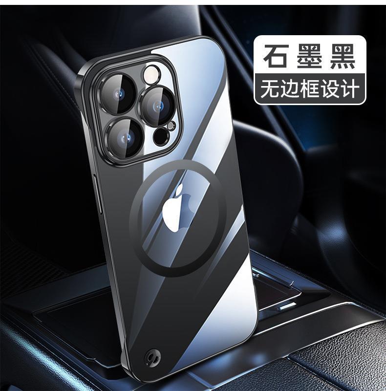 Suitable for iphone 16 electroplated pc frameless mobile phone case 15 transparent apple 14 comes with lens film all-inclusive hard case