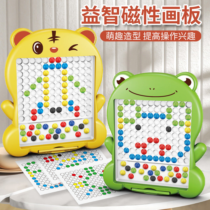 July new product children's magnetic brush drawing board puzzle magnetic ball magnetic bean puzzle magnetic drawing board 61 toy
