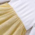 Girls' dress, ruffle sleeve ribbed knit cutout patchwork dress