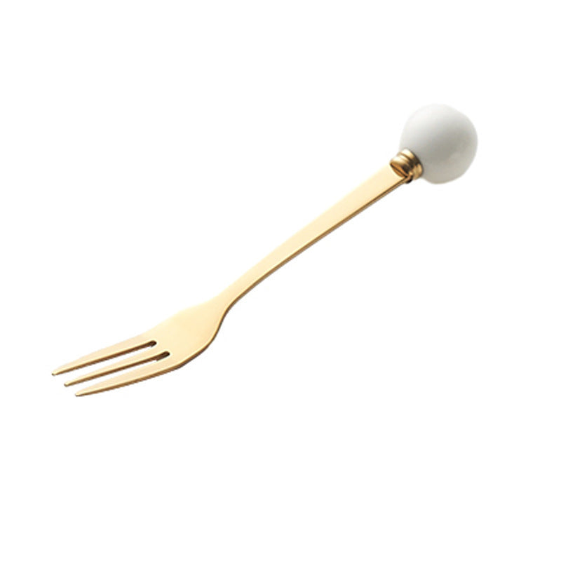 Cream style capybara ceramic fruit fork suit afternoon tea fruit fork spoon restaurant cafe fork spoon wholesale