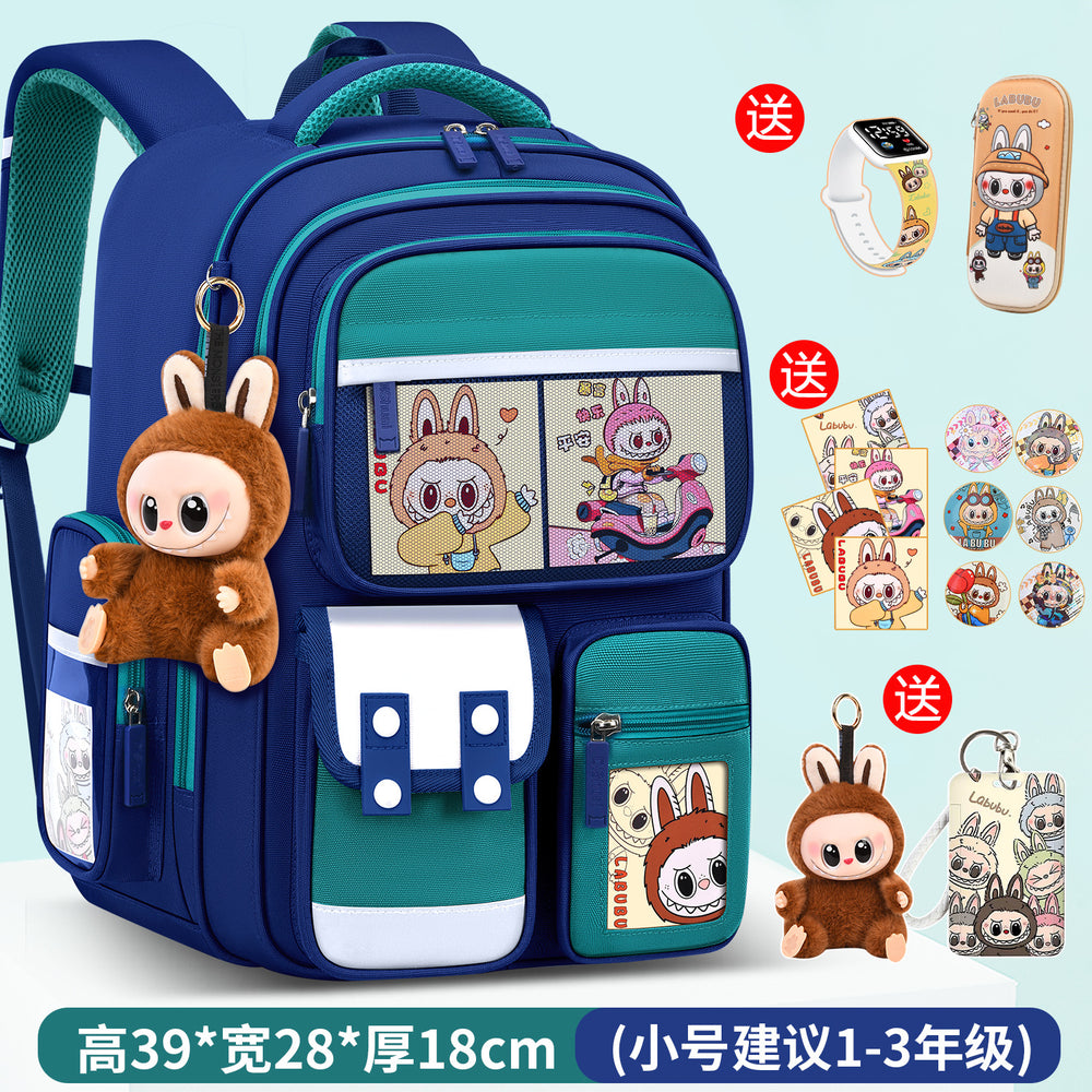 Labubu backpack - new 2026 model for elementary school students (grades 1-6). lightweight, spine-protecting, and load-reducing design for boys and girls