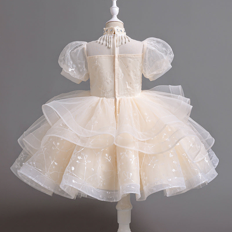 Yimingzhi/yimingzhi girl's first birthday birthday dress performance host performance classydress