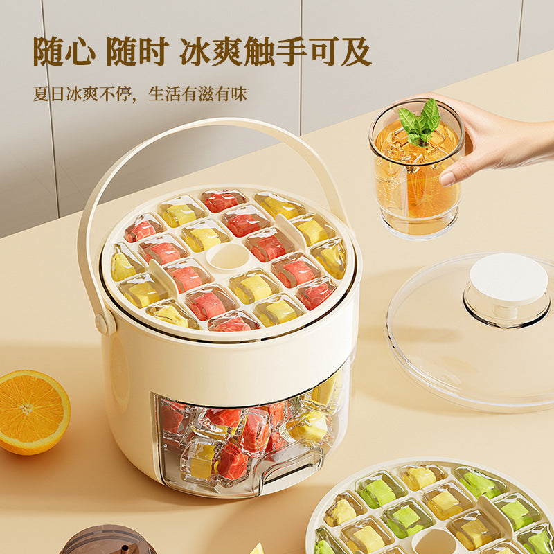 Double-layer pressed ice grids for home food grade ice cube mold food grade 40 grids large capacity ice making and ice storage box