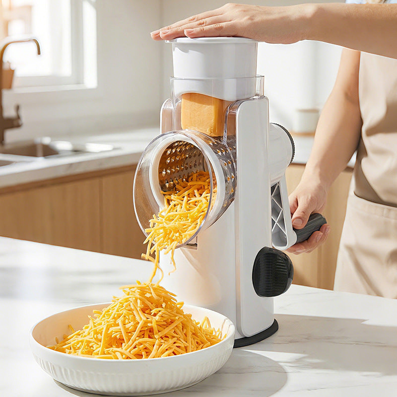 Multifunctional vegetable cutter, hand-cranked cheese slicer, shredded hand-cranked vegetable cutter, kitchen handy gadget gadget