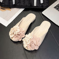 2025 summer new fashion closed-toe flat mules - women's floral low-heel fairy style sandals for dressing up and out, perfect with skirts