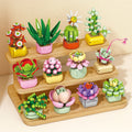 Compatible with lego bricks, succulent handmade flower pot, small particle children's educational assembly desktop ornament model gift