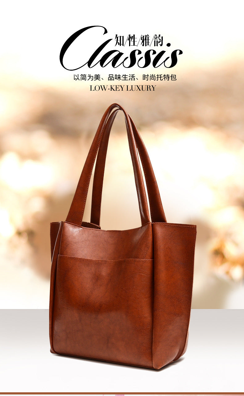 Cross-border  mother and child bag 2025 new retro armpit bag large-capacity commuter shoulder bag fashionable tote bag