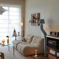 Vacuum compressed sofa casual modern lazy fabric sofa sponge single sofa cream casual living room casual