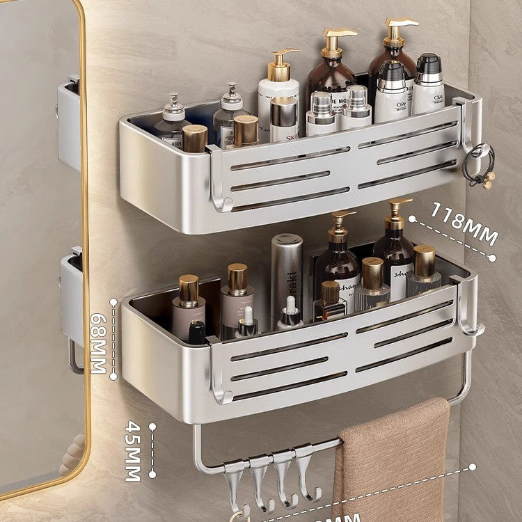 Gun gray bathroom storage rack bathroom toilet punch-free bathroom sink corner wall-mounted storage rack
