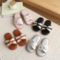 Women's flat sandals  summer new style sandals & slippers kids leather buckle beach shoes outdoor flip-flops