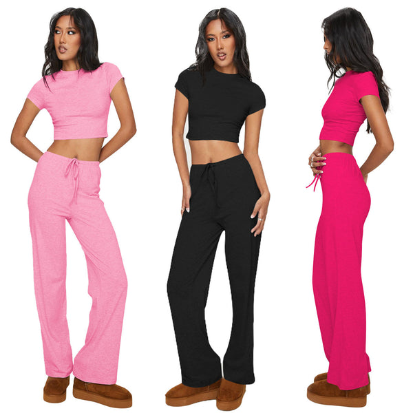 YD8806-C9 European and American women's clothing, 's new model, fashionable and casual milk silk grinding two-piece set,