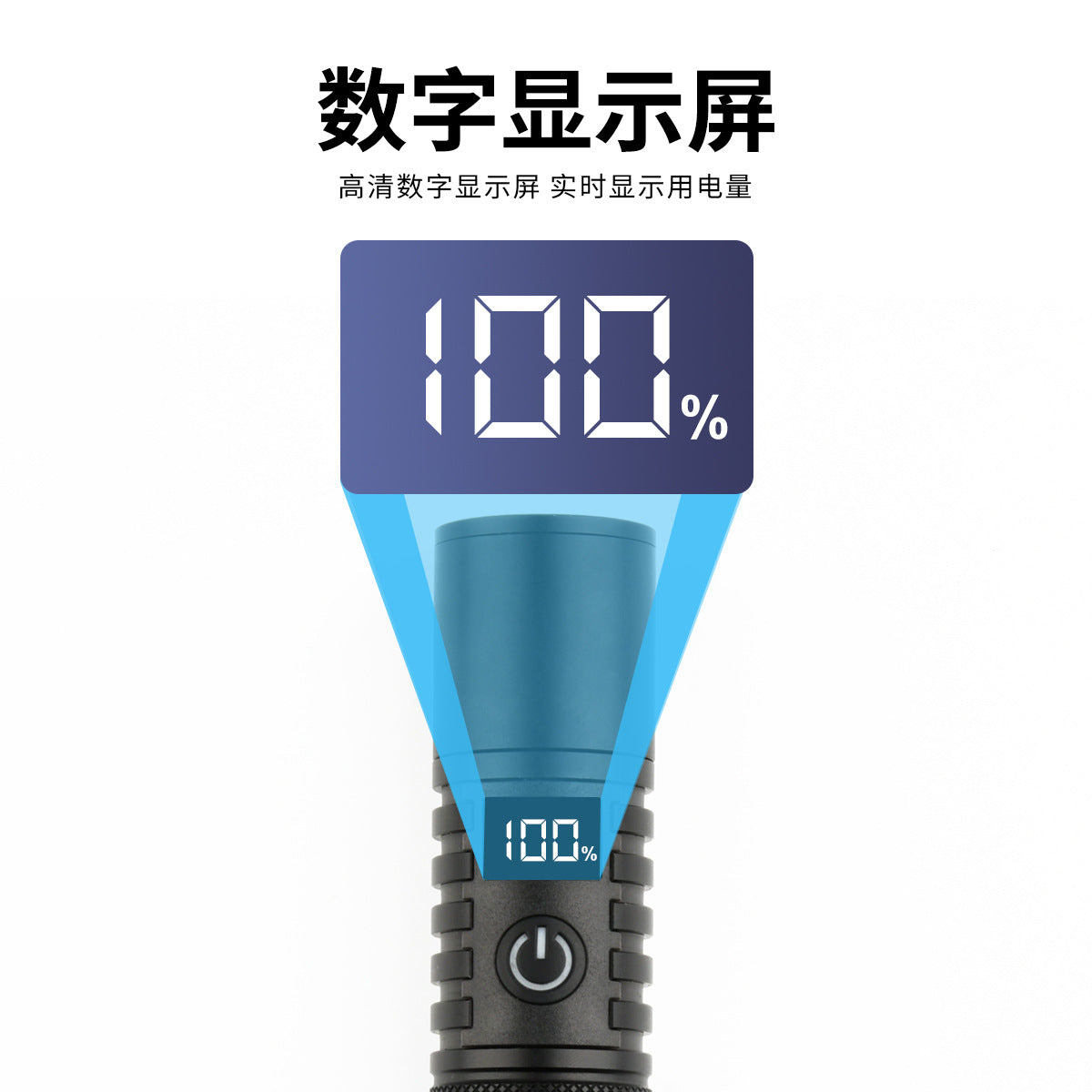 2024 new telescopic zoom strong light flashlight, white laser aluminum alloy outdoor lighting super bright mini flashlight