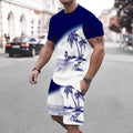 european and american men's short-sleeved and shorts sets, casual sportswear sets, 3d printed cross-border bestsellers