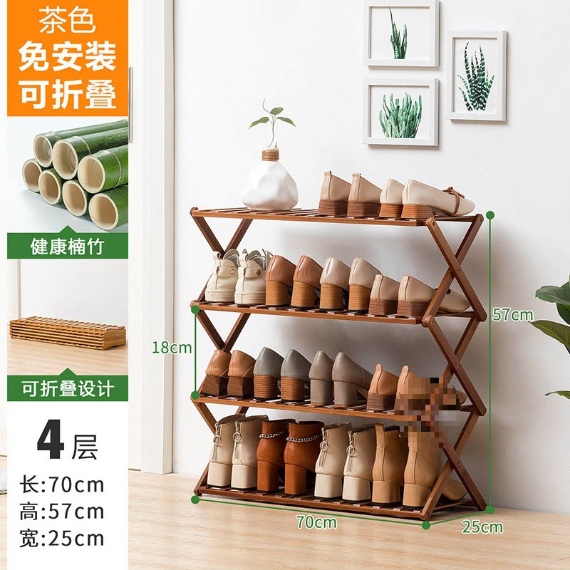 Simple shoe rack, shoe cabinet, wooden dormitory, covering a small area, multi-layer dust-proof entry door at the door, shoe rack, storage rack