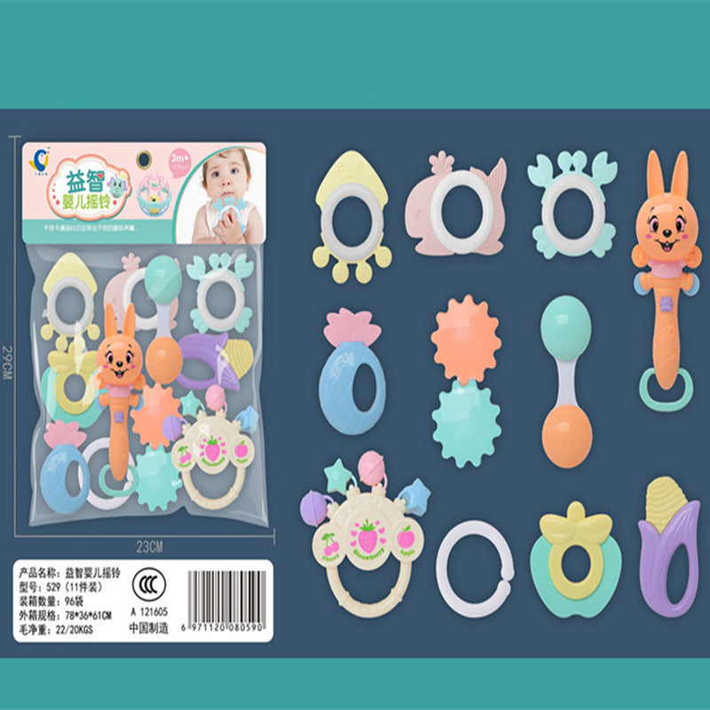 Cross-border Export South East Asia Baby Rattle Hand Rattle Bag Newborn Baby Toys Teeth Chewing Glue Rattle Gifts
