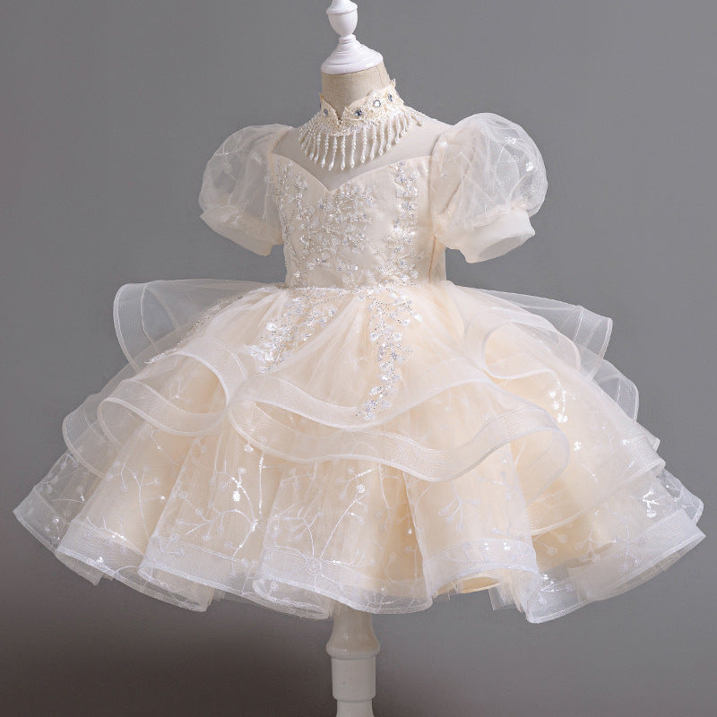 Yimingzhi/yimingzhi girl's first birthday birthday dress performance host performance classydress