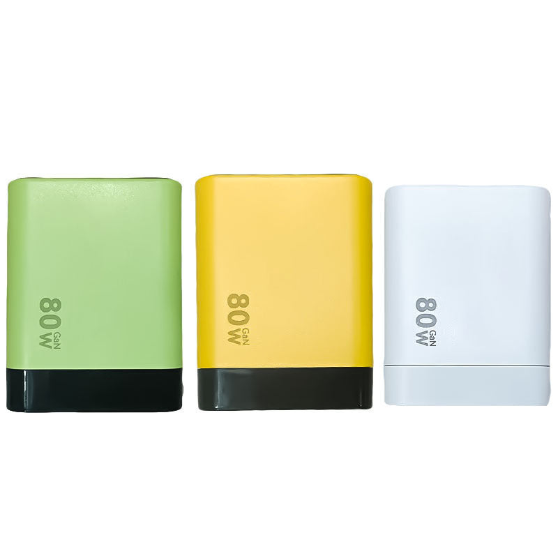 80w gan fast charger, compatible with android and apple devices, a+c dual-port phone charger
