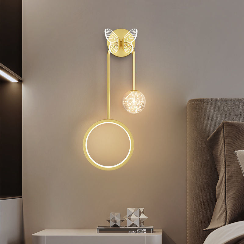 Wall lamp 2025 new light luxury creative Nordic Internet celebrity bedroom bedside lamp high-end living room TV background wall wall wall lamp
