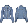 Amazon  distressed denim jacket women's european and american style comfortable casual washed denim jacket