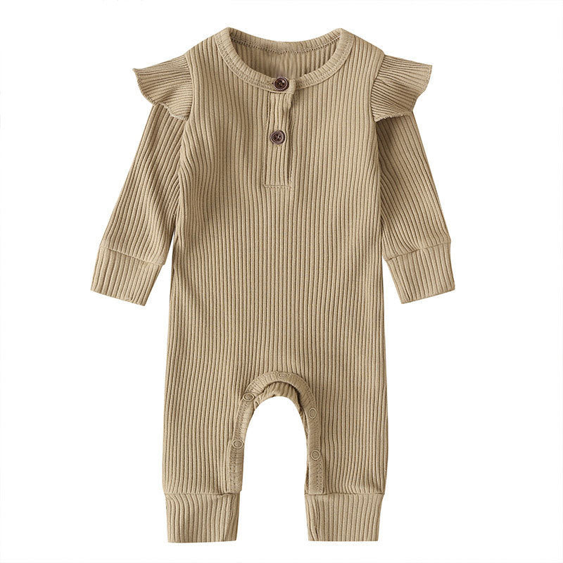 Baby casual romper children's new arrival baby pit strips girl long sleeves jumpsuit children's clothing fashion