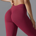 fashion seamless knittingpure colorv waist tight high elastic butt lifting yoga clothes sports running fitness yoga pants