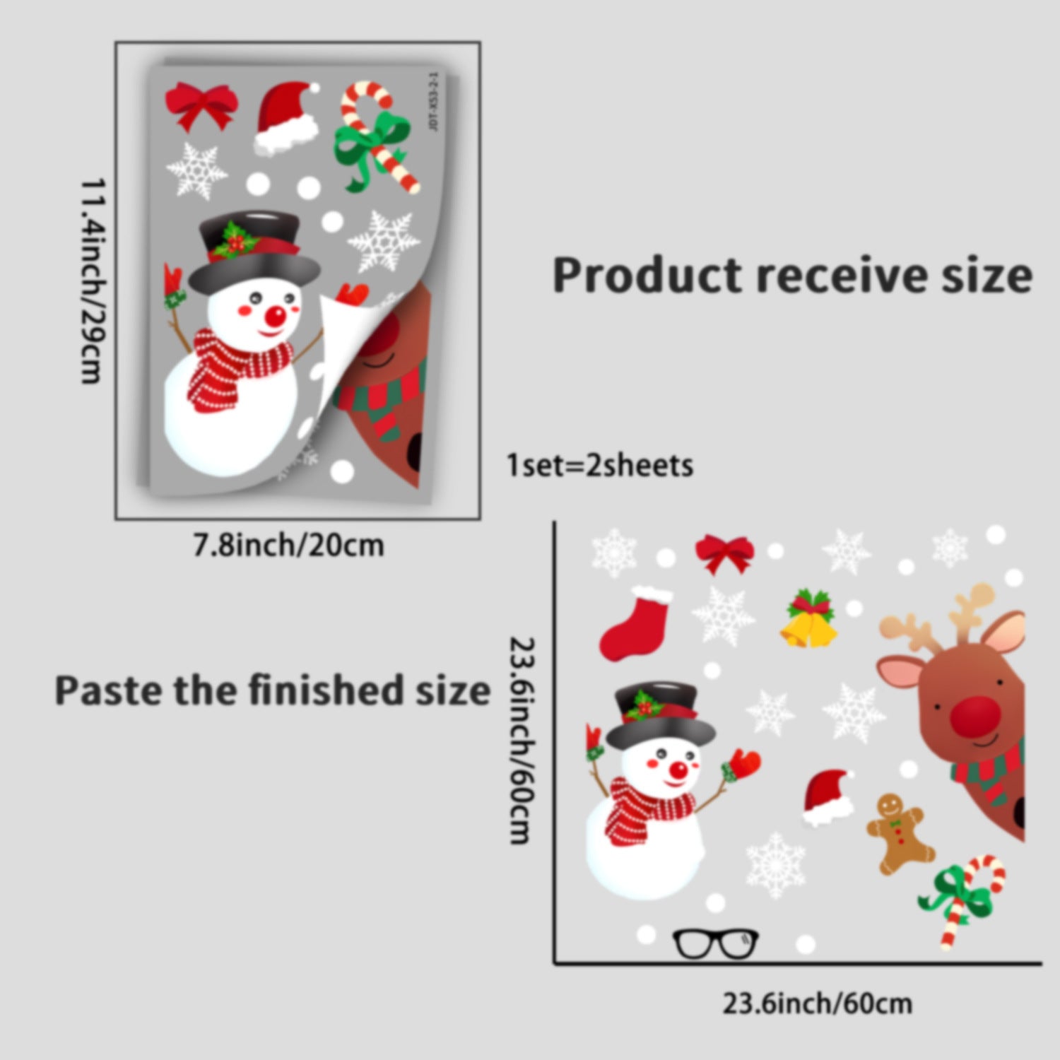 Cross-border   wall sticker Santa Claus snowman holiday glass window decoration sticker Glue-free static sticker