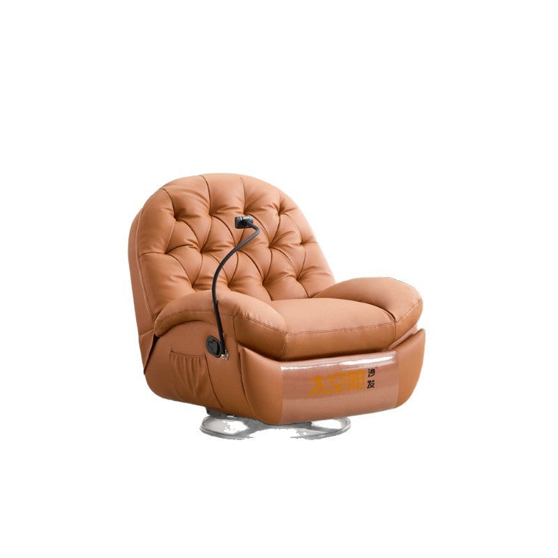 First-class space capsule single sofa lazy multi-functional eggshell electric massage leather recliner shell rocking chair