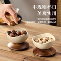 Japanese creative stoneware dessert cup dessert bowl ice cream cup tall flying saucer bottom seat afternoon tea snack plate
