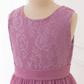 export girls' sleeveless lace patchwork long dress - elegant and stylish children's dress