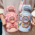 Cute and fun kids' insulated water bottle - 316 stainless steel, food-grade, cartoon design, portable student straw cup