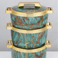 Factory direct cross-border hot selling insulated lunch box stainless steel food container insulated pot kitchen tableware new three-piece set